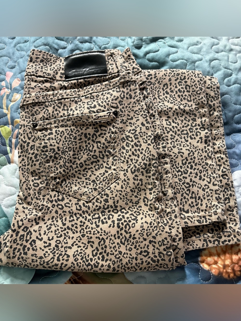 Seven7 Leopard Print Denim Jeans